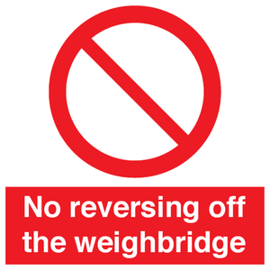 No reversing off the weighbridge